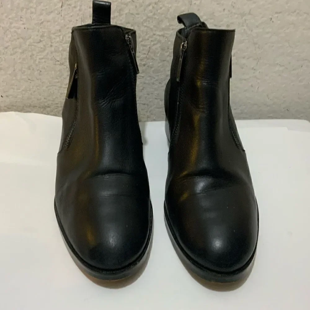 Cole Haan Ankle Boots Womens 7 B Black Dual Zipper Oak D44816 Booties